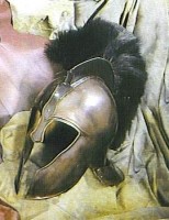Troy Helmet, Trojan Helmet Antique Finish Black Plume